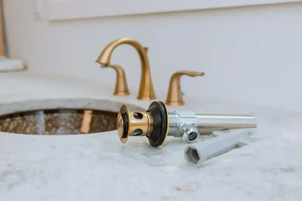 Installation of a bathroom sink faucet