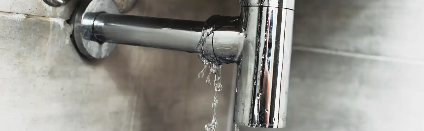 Leaky Metal Pipe with water damage