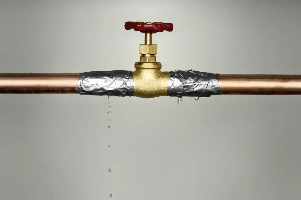 Leaking copper pipe